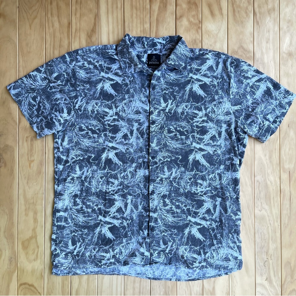 PRANA Shirt Mens XXL Outdoors Hiking River Fishing Organic Hemp Cotton